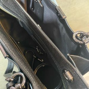 Final price drop. Coach Gunmetal/Metallic Graphite Leather Dreamer 38546